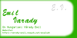 emil varady business card